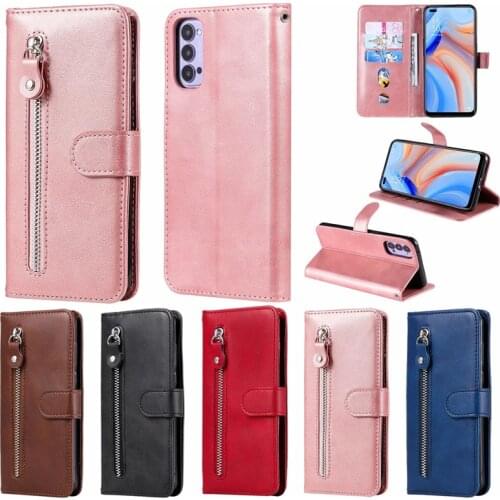 Case For Oppo Reno 4 Pro 5G Phone Flip book Cases For Oppo Reno 4 5G Case Leather zipper wallet cover On Oppo Reno4 Pro 5G Case