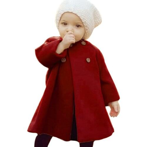 Baby Infant Girls Winter Autumn Wool Blends Jacket Coat Clothes Toddler Christmas New Years Clothing Outerwear Kids Costume