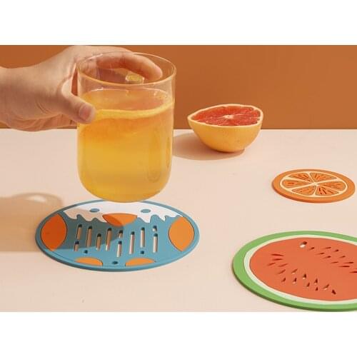 Food Grade Silicone Spoon Pad Heat-resistant Placemat Tray Pad Drink Glass Coaster Anti-scalding Kitchen Tool Nonslip Pads Hot