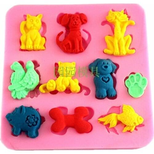 F1002 Animal Silicone Fondant Mold Gum Paste Cake Decorating cake topper Mould
