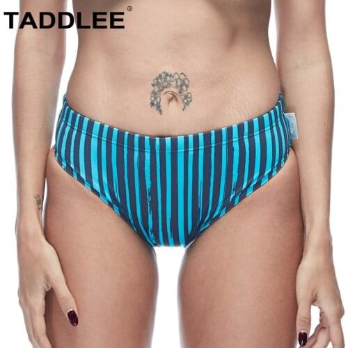 Taddlee Brand Swimsuits Womens Bottom Swim Briefs Bikini High Waist Cut Bathing Suits 3D Print Classic Swimwear Full Coverage