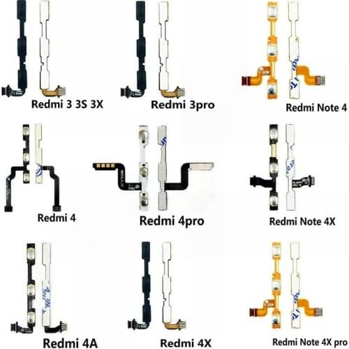 For Xiaomi Redmi 3X 3 3S 4A 5 Plus 6 6A 7 7A 8 8A Note 2 3 Pro 4X Global Power On Off Volume Button Flex Cable