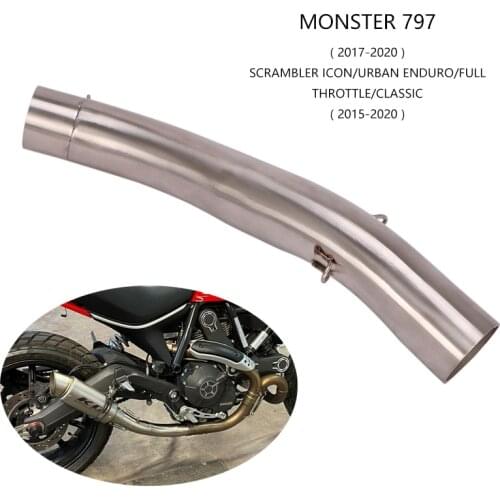 For Ducati Monster 797 Scrambler Icon/Urban Enduro/Full Throttle/Classic Exhaust Pipe Motorcycle Mid Tube Slip On 51mm Mufflers