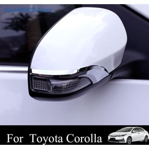 Chrome Plated Car Side Door Rear View Mirror Cover Trim Molding Overlay Strip For Toyota Corolla 2014 2015 2016 2017 Altis E170