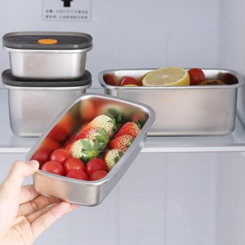 Lunch Box Food Fruit Vegetable Stainless Steel Seal Preservation Storage Container for Picnic Office School Dinnerware
