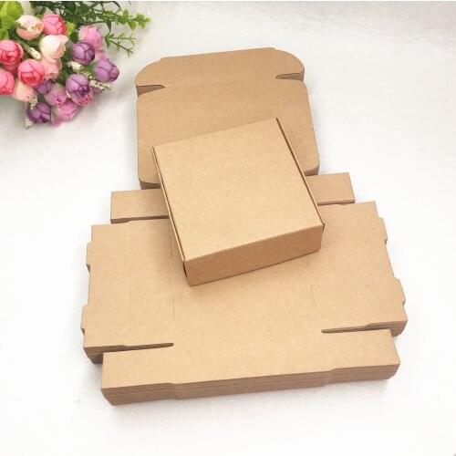 White Brown Kraft Paper Packing Gift Boxes Blank Cardboard Handmade Craft Boxes Wedding Favor Wrapping Supplies 10x10x3cm