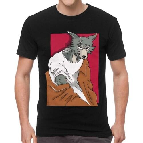 Fashion Beastars T-shirt Men Novelty T Shirt Short Sleeve Animal Wolf Anime Furry Manga Legoshi Tshirt Cotton Tee Top Clothing