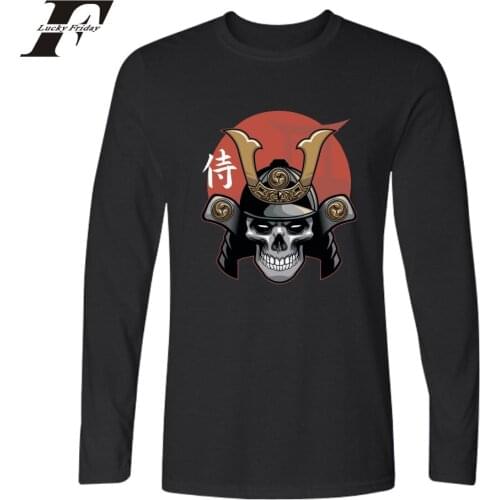 Fashion Japanese Samurai Funny t-shirts print men women t shirts casual tee shirt round neck long sleeve t-shirt sweatshirt top
