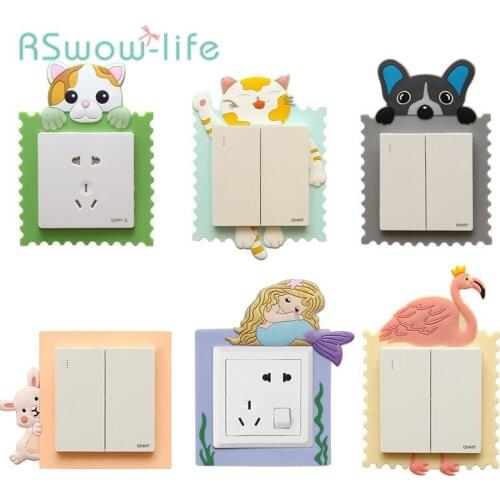 Cartoon Switch Stickers Silicone Socket Protective Luminous Household 86 Type Switch Decorative Sticker Wall Stickers Room Decor