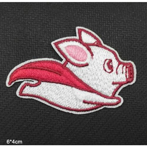 Cartoon Funny Flying Super Pig Dog Superpig Superdog Iron On Embroidered Clothes Patches For Clothing Boys Man Wholesale