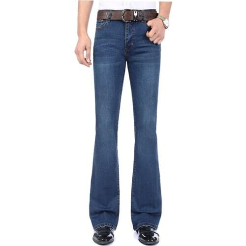 2020 new mens stretch flared jeans stretch flared jeans light blue classic new