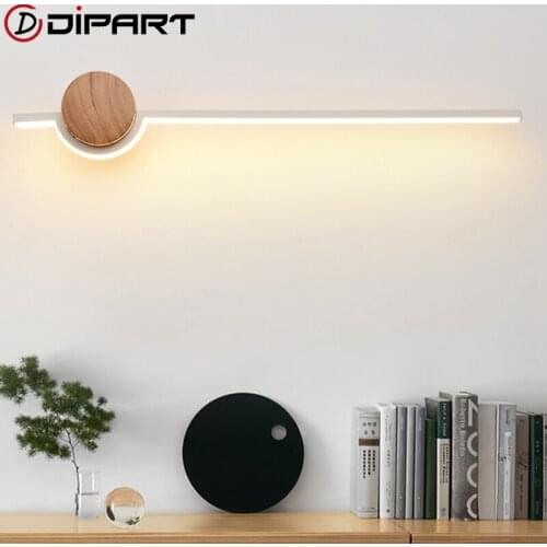 Nordic Wooden LED Wall Light For Bedroom Rectangular Wall Sconce Modern Hotel Wood Wall Mounted Bedside Lighting Fixtures