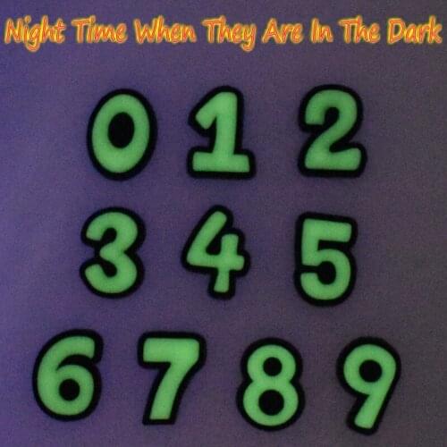 Latest 10 PCS Arabic Numerals/Figures 0-9 NOCTILUCENT Hole Shoe Decoration Night Light Wristband Accessory