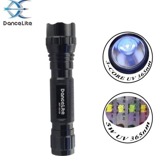 NEW DanceLite WF-501B 3-CORE UV 365nm 5W UltraViolet LED UV Curing Flashlight, Lamp (High Power)