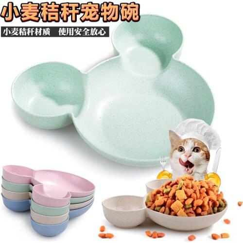 Spot Creative Cartoon Little Mouse Food Grade Cat Bowl Dog Bowl Wheat Straw Cute Cat Dog Tableware