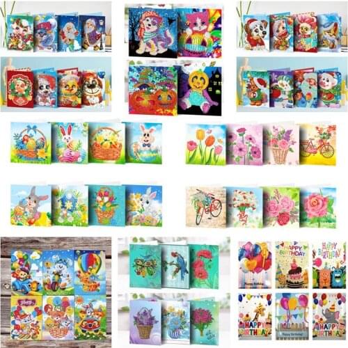 2019 Diy 5d Diamond Painting Mosaic Diamond Card Christmas Penguin Santa Man Puppy Dog Elk Gift For Parents Friend Kids