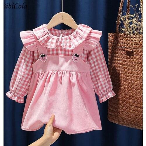 Baby Girl Dress Toddler Girl Dresses Long Sleeve Infant Check dress Dress Bow Princess Cute Spring Autumn Winter Girls Clothes