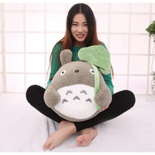 Lotus leaf style about 30cm cm totoro plush toy soft doll ,birthday gift w5229