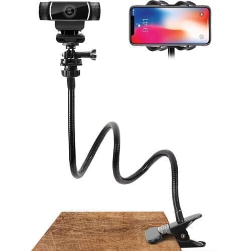 New Webcam Stand Flexible Desk Mount Gooseneck Clamp Clip Camera Holder For Web-cam Accessories Holder for phone Magnetic holde