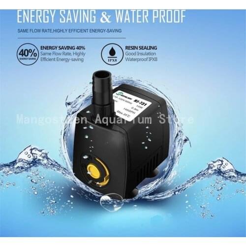220V 300-800L/h Submersible Water Pump for Aquarium Fish Tank Outdoor Garden Mini Fountain Hydroponics Pond Adjustable Flow Rate