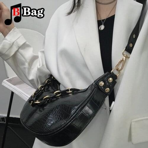 Casual Large Capacity Women Bag Handbags Purse Design Lady Shoulder Bags Acrylic Chain Tote Pu Leather Underarm Bags