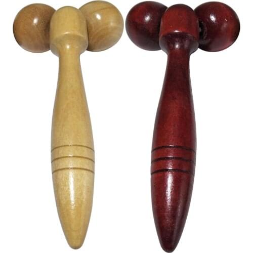 Wood Body Foot Reflexology Acupuncture Therapy Meridians Scrap Lymphatic Drainage Face Lift Tool Shiatsu Thai Massager Roller