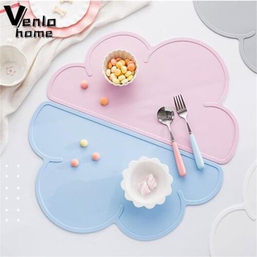 Cloud Shape Silicone Table Pad Placemat Food Grade Kids Plate Mat Waterproof Heat Insulation Kitchen Gadget Easy Cleaning Mats