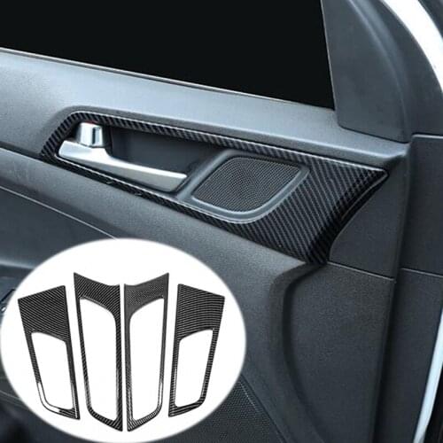 Carbon Line ABS Car Door Handle Frame Cover For Hyundai Tucson 2015 2016 Door Handle Bowl Trim Sticker For Tucson 2017 2018 2019