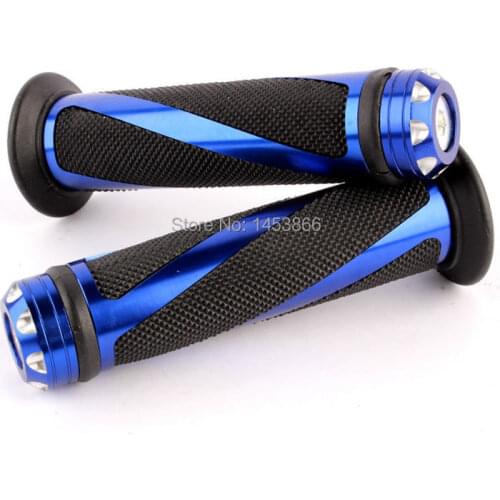 Universal MOTORCYCLE ALUMINUM CNC 7/8" 22mm HANDLEBARS RUBBER GEL HAND GRIPS FOR Suzuki KAWASAKI