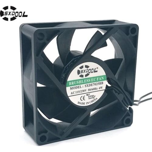 SXDOOL SXDE7025HB cooling fan 110V 115V 220V 230V 7025 70*70*25mm 70mm 4W 3500RPM 27.6CFM axial cooler