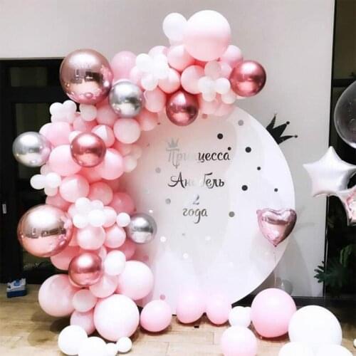 98pcs/Set Pink Balloon Garland Arch Kit Confetti Latex Balloons For Wedding Baby Shower Birthday Party Decoration Kids Girl