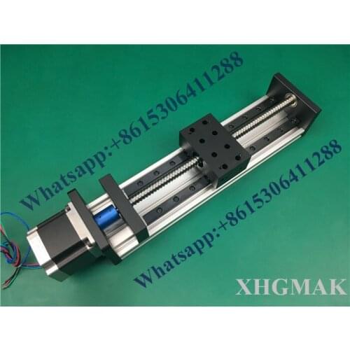High Precision GX80*50mm Ballscrew 1605 100mm-300mm Effective Travel+Nema 23 Stepper Motor Stage Linear Motion single block