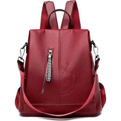 Women Anti-theft Backpack Fashion School Bags for Teenage Girls Large Capacity Travel Backpack Shoulder Bags Leather Backpacks