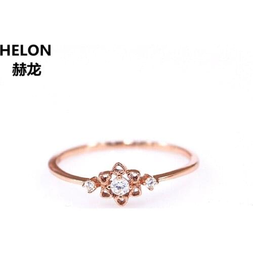 Natural Diamonds Engagement Ring for Women Solid 14k Rose Gold Wedding Ring Fine Jewelry Fine Jewelry