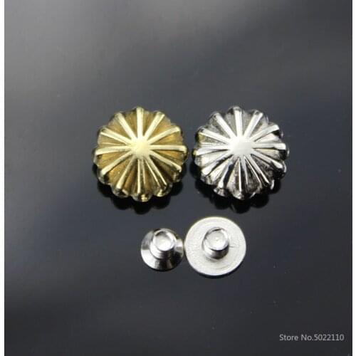 10pcs DIY Handmade Leather Tool, Bag, Belt Button Sunflower Screw Cloth Button Decorative Button Diameter 11mm