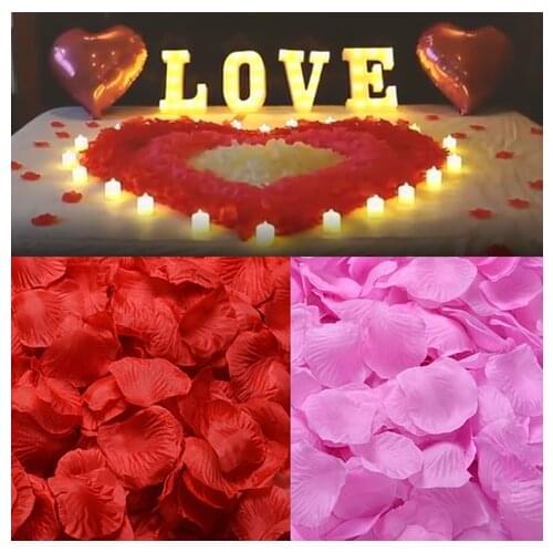 100PCS Rose Flower Petals DIY Artificial Flowers for Wedding Birthday Party Table Decor Romantic Valentines Day fake flowers