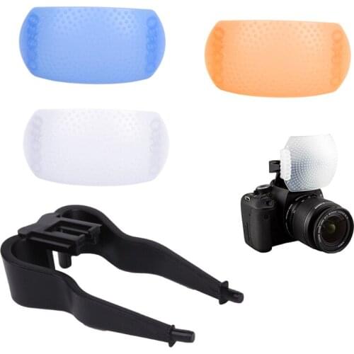3 Color 3 in 1 Pop-Up Flash Diffuser Cover Kit Softbox for canon Pentax