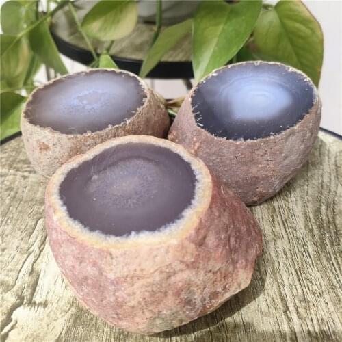 3pcs 65-75mm Natural Agate Mineral Specimens Original Stone with water drop chakra crystals healing