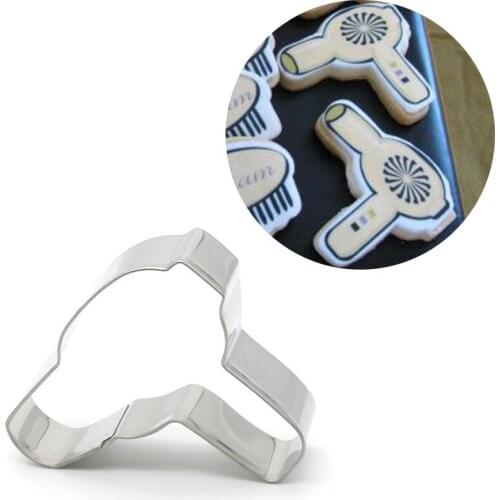 3D Hair Dryer Cookie Cutter Stainless Steel Biscuit Cut Mold Baking Fruit Cut Cake Mold Embossing Printing Die