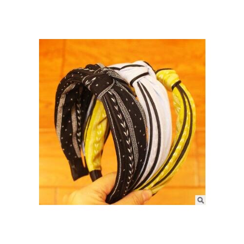48pcs/lot DIY Multi Simple Leaves Stripes Headband Tie A Knot Widen Antiskid Head Band Hair Styling Tools Hair Accessories HA726