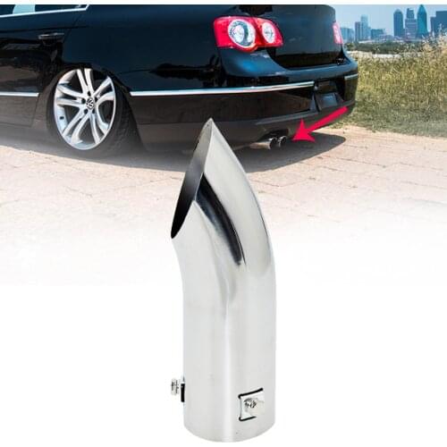 59mm Car Exhaust Pipe Muffler Tail Tip Silencer Stainless Steel 185mm Silver