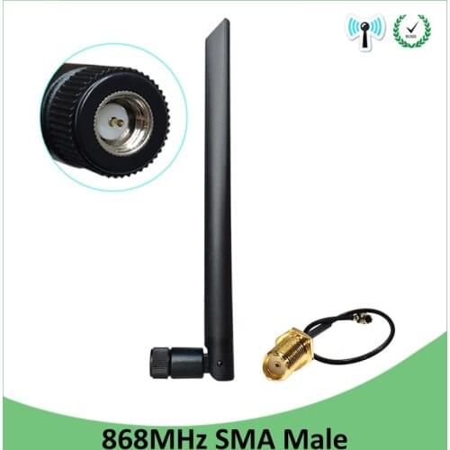 868MHz lora Antenna 915MHz 5dbi SMA Male Connector GSM 915 MHz 868 MHz antena antenne waterproof +21cm RP-SMA/u.FL Pigtail Cable