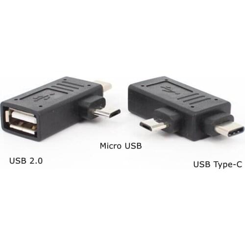 Type-C OTG Adapter USB 3.1 Type C Mciro USB Male To USB 2.0 A Female OTG Data Adapter 2 IN 1