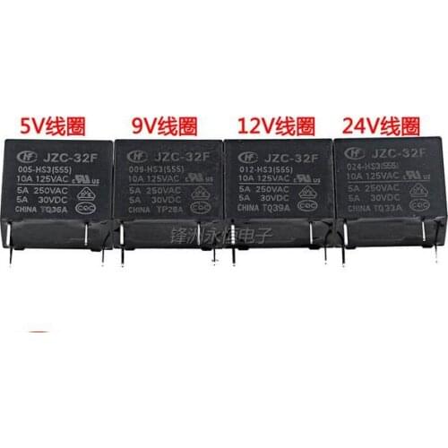 Free shipping new relay HF32F-24V-HS 5A 250VAC JZC-32F-024-HS3 DIP4 10pcs/lot