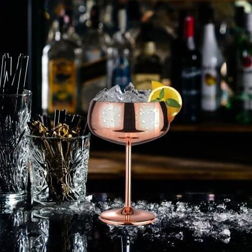 500ml Stainless Steel Wine Glass Goblet Champagne Cup Drop Resistant Cocktail Glass Glass Bar Ktv Restaurant Creative Wine Glass