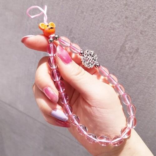 Bear Crystal Chain Bracelet Wrist Strap Lanyar for iPhone 12 Mini 11 Pro Max XS For Huawei Xiaomi Vivo Oneplus Samsung Honor