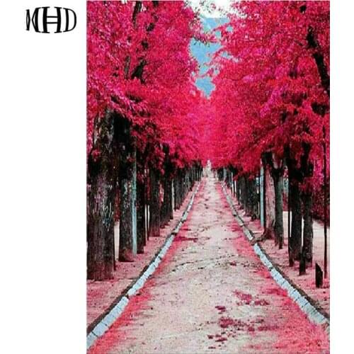 DIY Diamond Embroidered Landscape Tree Crystal Full Round 3D Diamond Cross Stitch Tree Mosaic Diamond Painting Needlework