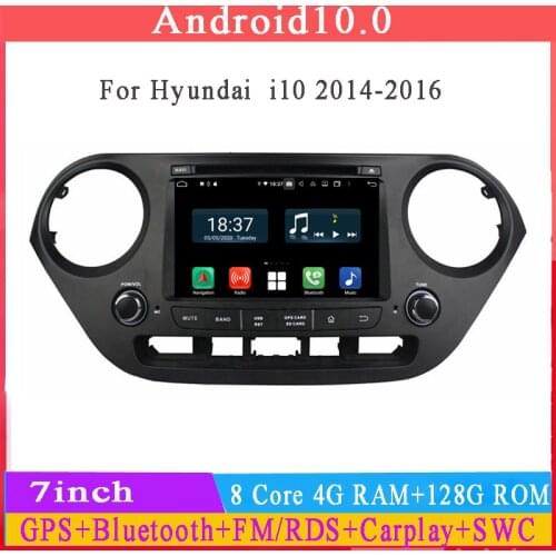 DSP 4+128G android10 car dvd multimedia player for hyundai i10 2014 15 2016 gps navigation car radio stereo Carplay head unit