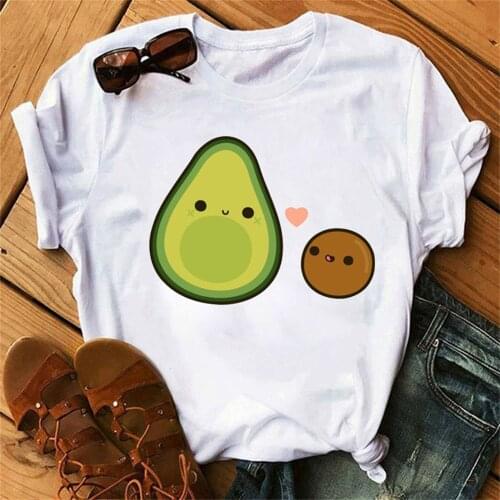 T-shirt Cartoon Avocado Tshirts Casual Women Tshirt Summer Short Sleeve Tops Tee Female Harjauku T Shirt Tee TX5982