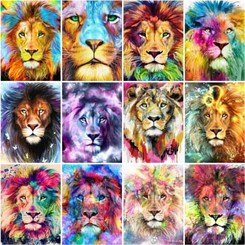 AZQSD Paint By Number Canvas Kits Lion Home Decor 40x50cm Coloring By Numbers Animals Handmade Gift For Adults Home Decoration
